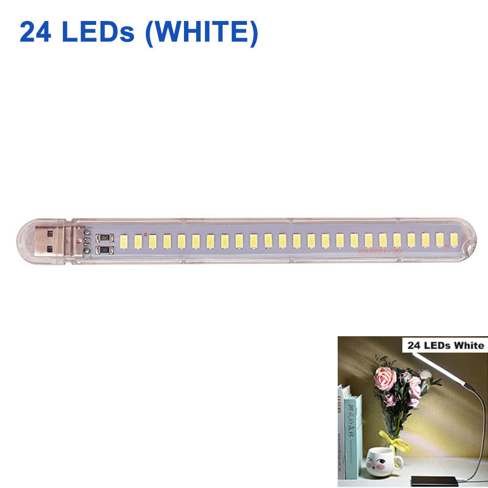 Lampu Baca Mini LED USB Strip Portable Cool White 12W 5V Putih