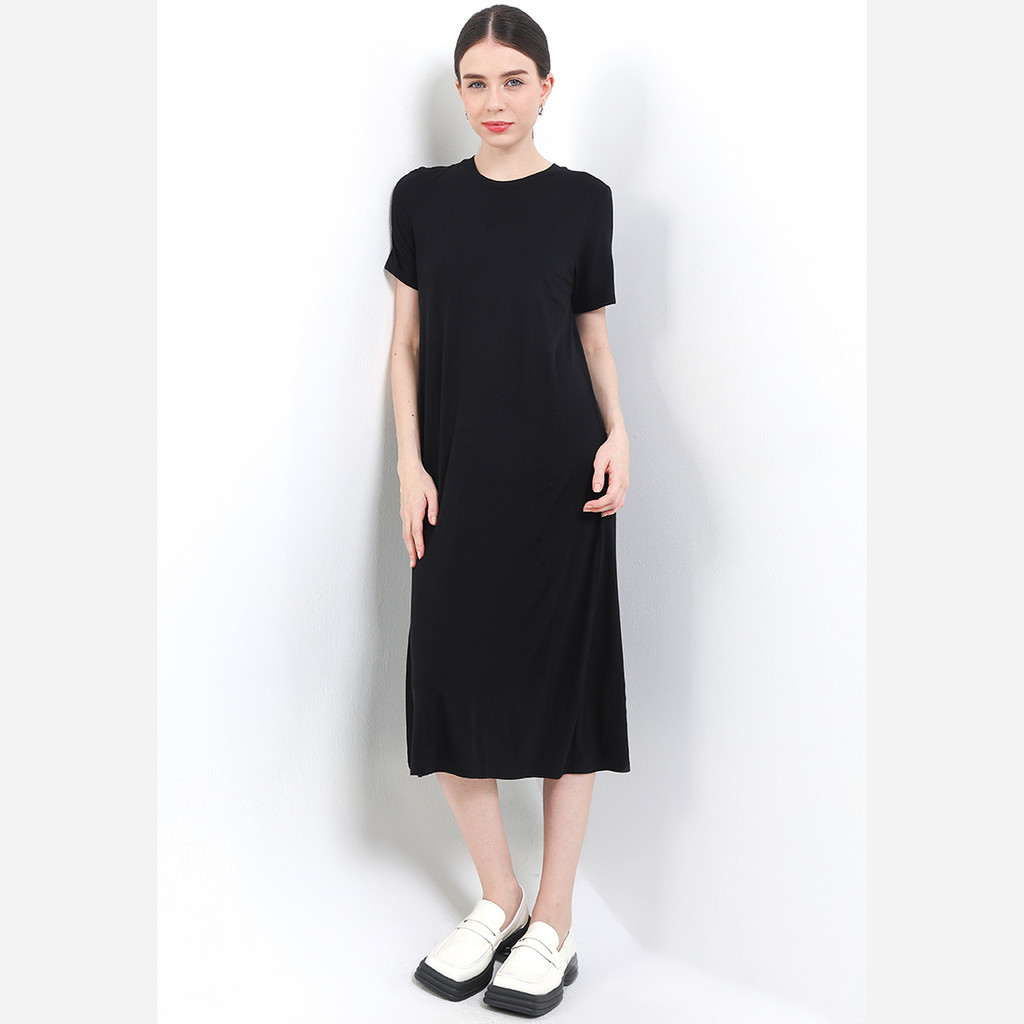 Tolliver Basic Midi T-Shirt Dress Wanita