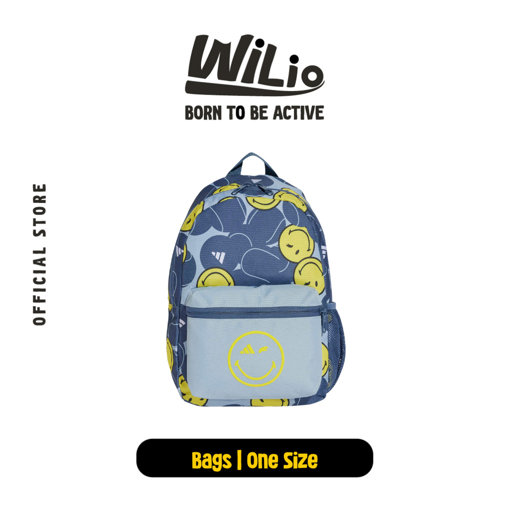 ADIDAS Smiley World Backpack Kids JH3417 - Tas Ransel Anak (Biru)