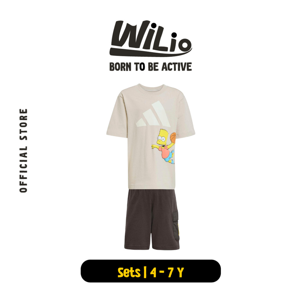 ADIDAS The Simpsons Tee Set Kids JL9196 - Set Kaos Anak (Cokelat)
