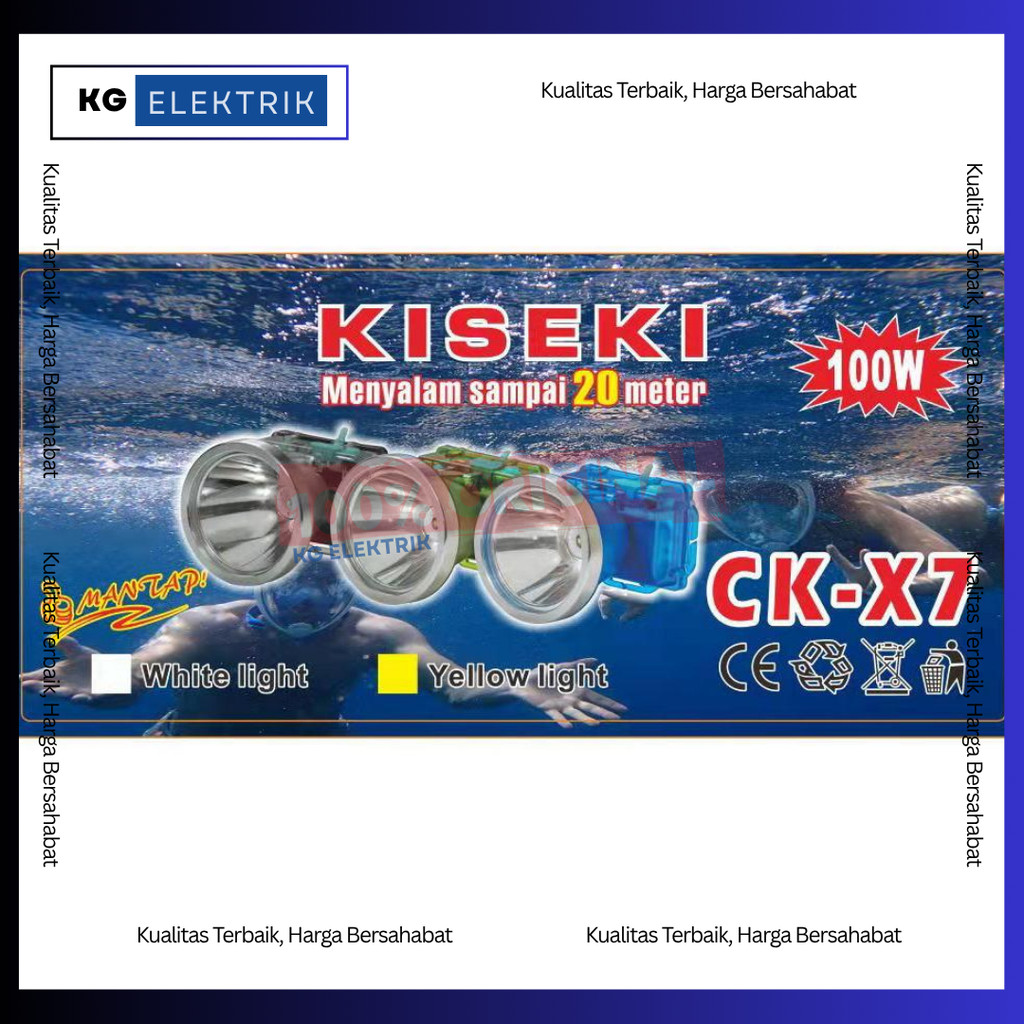 KISEKI SENTER KEPALA SELAM 150 WATT KISEKI CK-X7 CAHAYA PUTIH BONUS KACAMATA RENANG