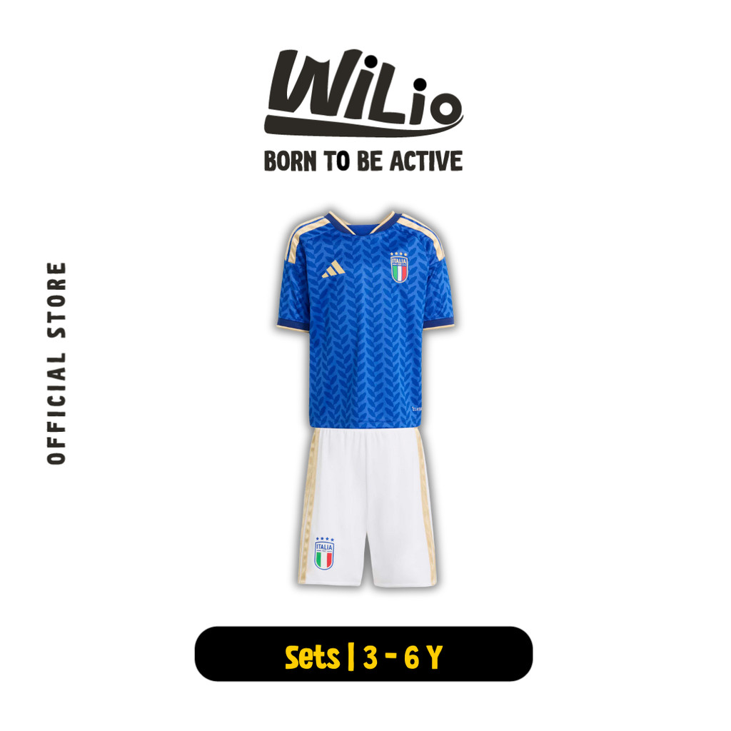 ADIDAS Italy FIGC 26 Home Mini JY7587 - Set Jersey Anak (Biru)