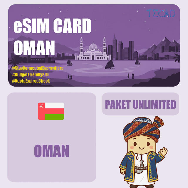 Tec eSIM Oman Internet Paket Unlimited UNLIMITED/Day - 3 Hari
