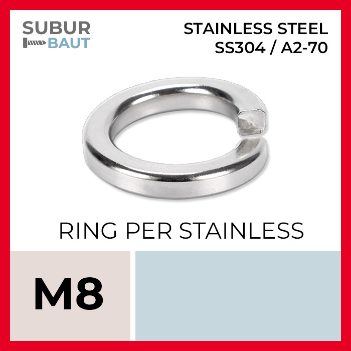 Ring Per Stainless M8 / Spring Washer M8 / Ring Per M8 Grade SS304 / 304 [Stainless Steel Spring Was