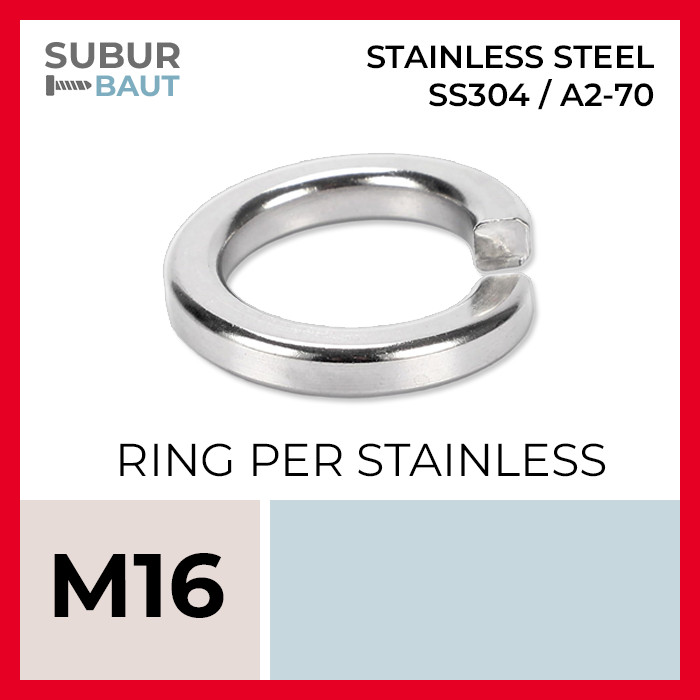 Ring Per Stainless M16 / Spring Washer M16 / Ring Per M16 Grade SS304 / 304 [Stainless Steel Spring 