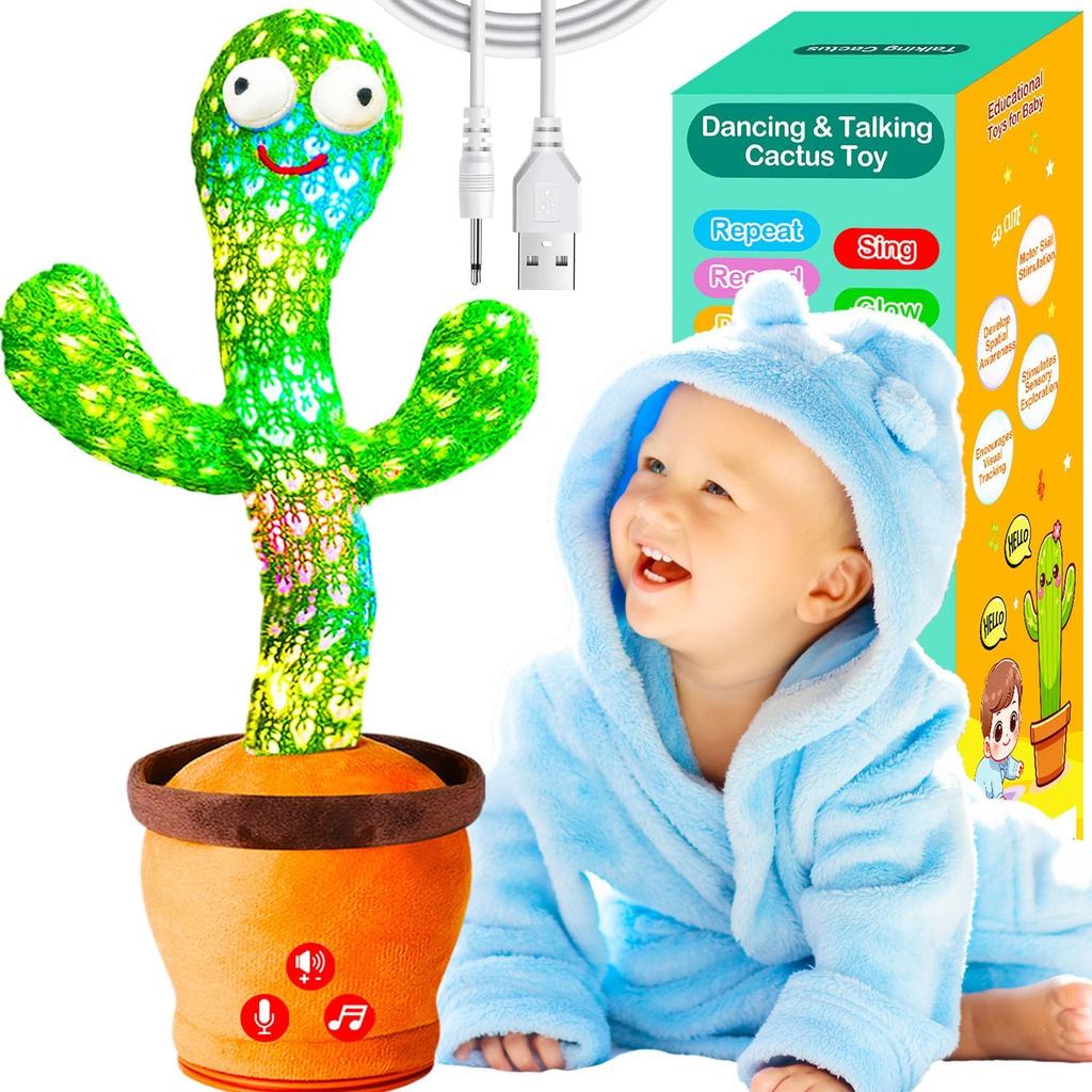 Rechargeable Dancing Talking Cactus Toy for Baby