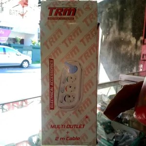 Olor/stop kontak + kabel 2 meter lubang 4 TRM (full saklar)