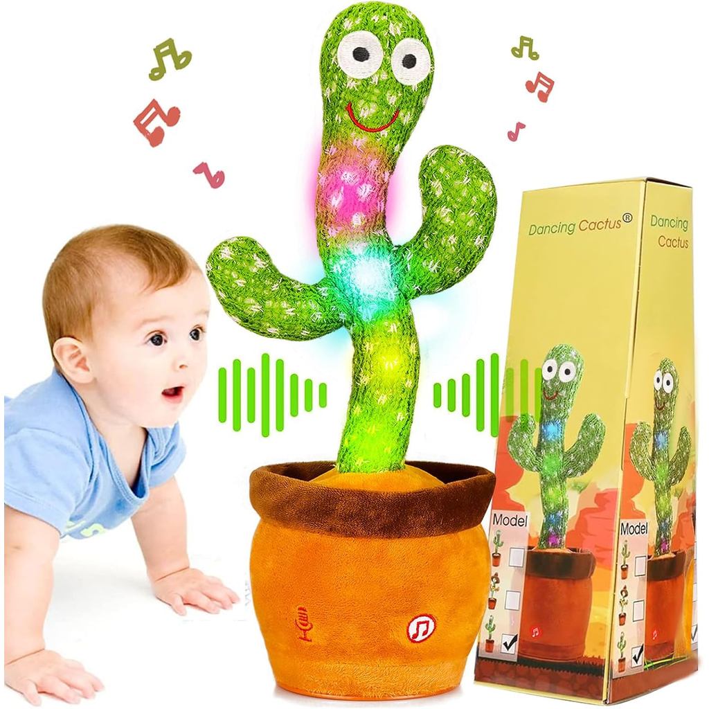 Dancing Talking Cactus Toy, Baby Singing Recording Mimicking Cactus Toy