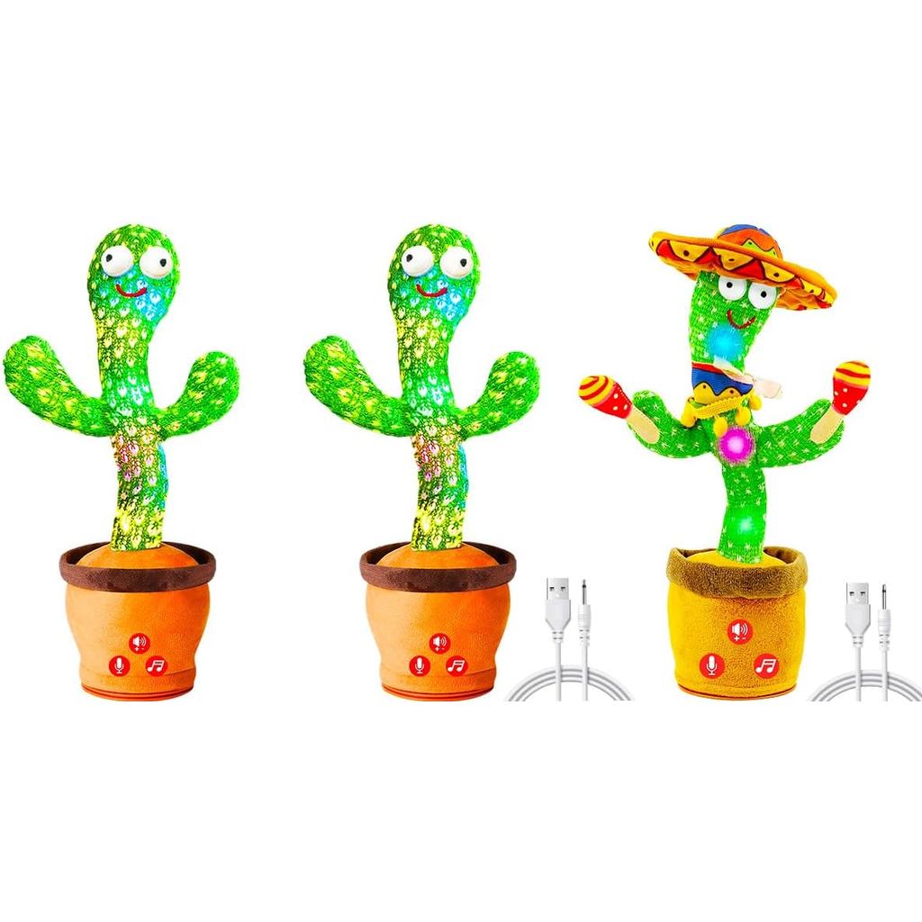 Vitosup Rechargeable Dancing Talking Cactus & Rechargeable Drumming Cactus Toy & Non