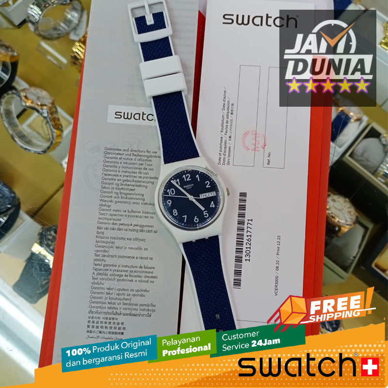 JAM TANGAN PRIA SWATCH ORIGINAL RESIN NAVY WHITE SWATCH GW715 SWATCH GW 715 JAM PRIA NG NAVY LIGHT S