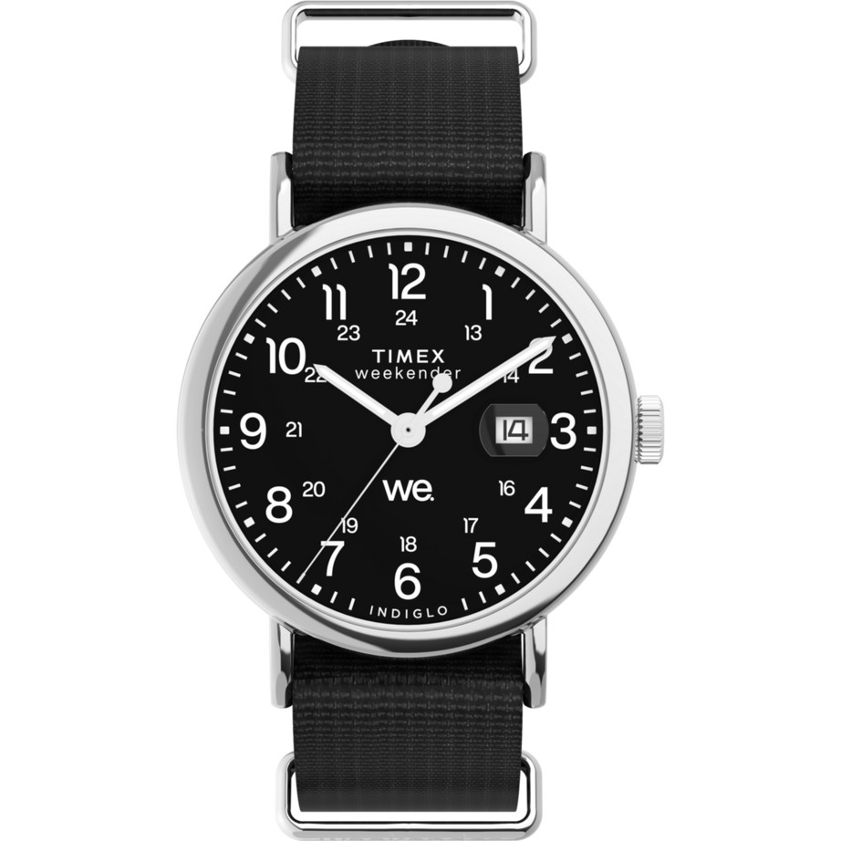 Jam Tangan Pria Timex Weekender Indiglo Black Dial Black Fabric Strap TW2W86100V5 Original