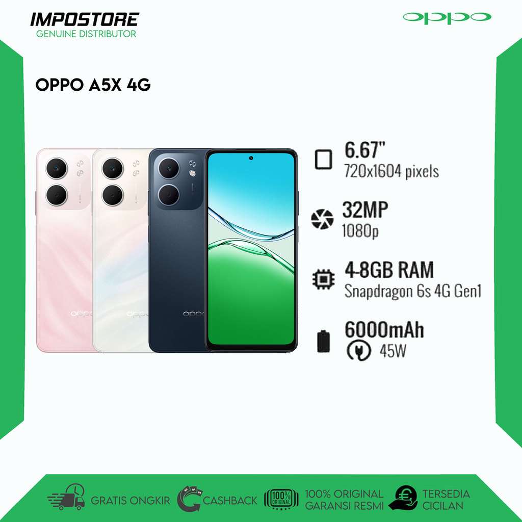 OPPO A5X - 4/128GB RAM - SNAPDRAGON 6S GEN 1 - REPACK