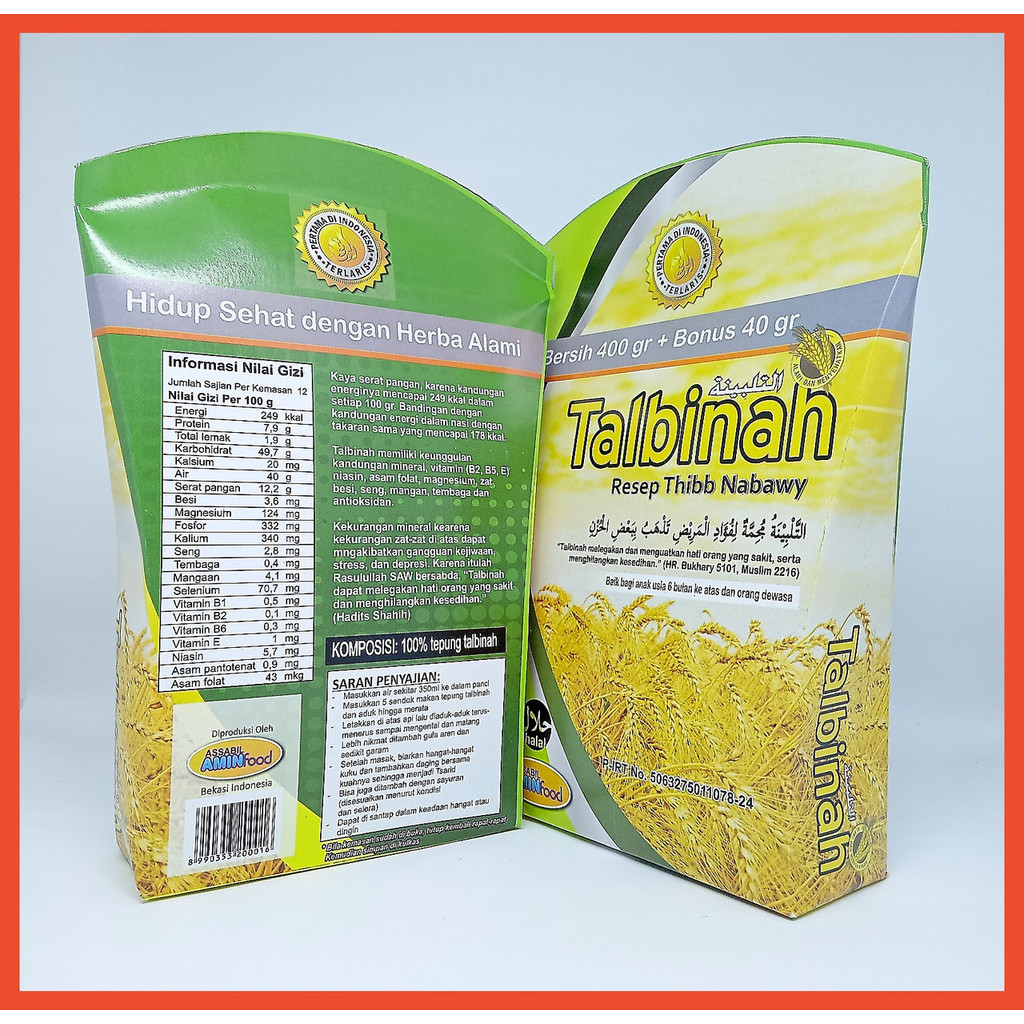 Tepung Talbinah Amin Food 400gr Thibb Nabawy Bubur Terapi Sakit Maag
