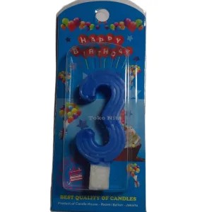 Lilin Angka 3 Biru