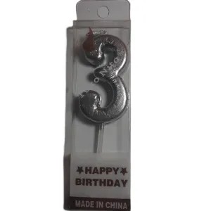 Lilin Silver Angka 3