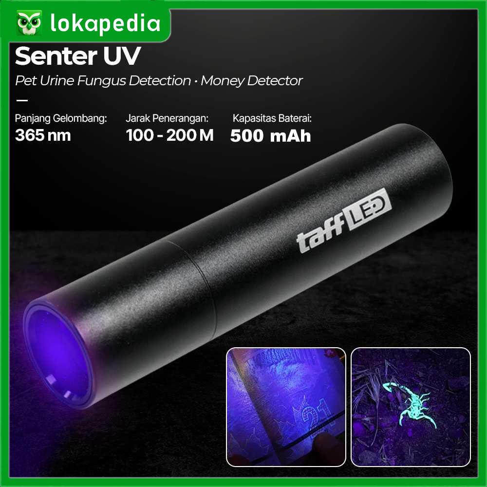 Lokapedia Senter UV Ultraviolet Mini Flashlight Money Detector 365nm - S11-Z