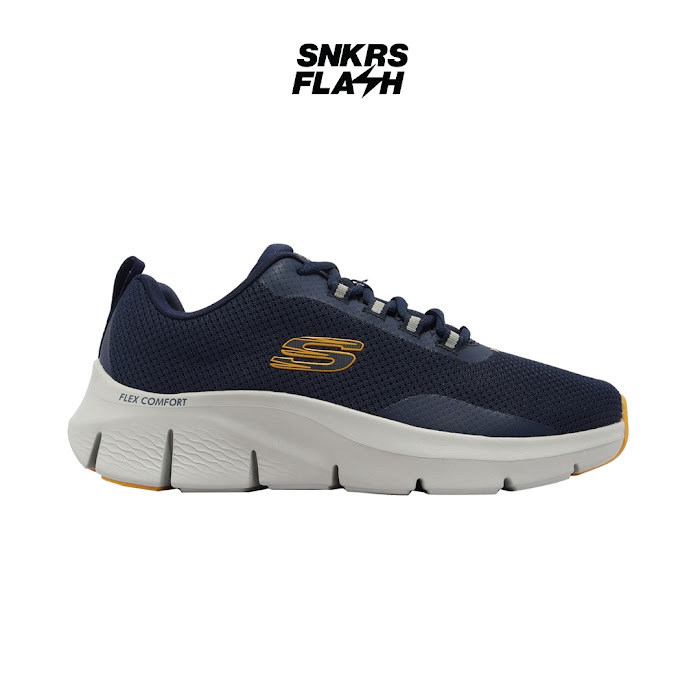 SKECHERS Sport Flex Comfort Navy Orange Sepatu Training Pria - 232686NVOR