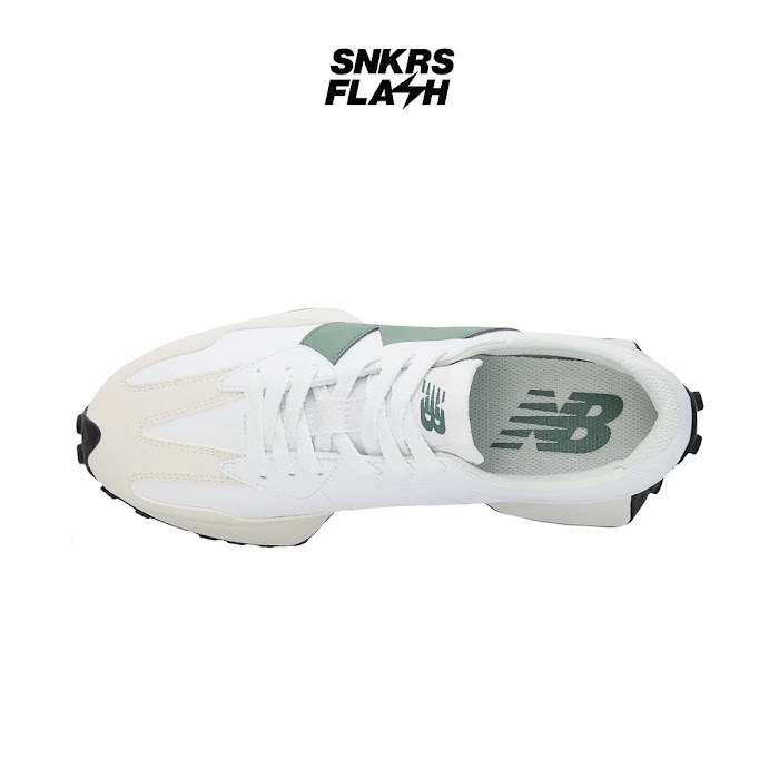 NEW BALANCE 327 White Dark Juniper Sepatu Sneakers Unisex - U327SKC - Size 44