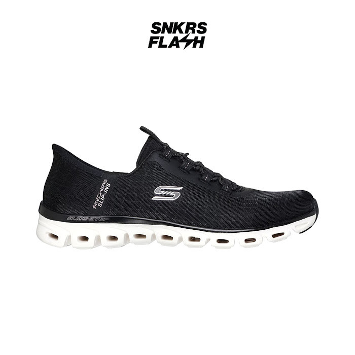 SKECHERS Slip Ins Glide Step Black White Sepatu Training Wanita - 104576BKRG - Size 36