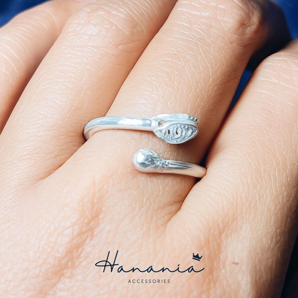 Hanania - Jewelry Cincin Silver / Perak, H030 Cincin Motif Bunga, Filigree, Cincin bisa dipakai pria