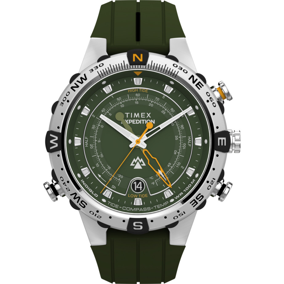 Jam Tangan Pria Timex Expedition Tide-Temp-Compass Green Dial Green Silicone Strap TW2Y14400V5 Origi