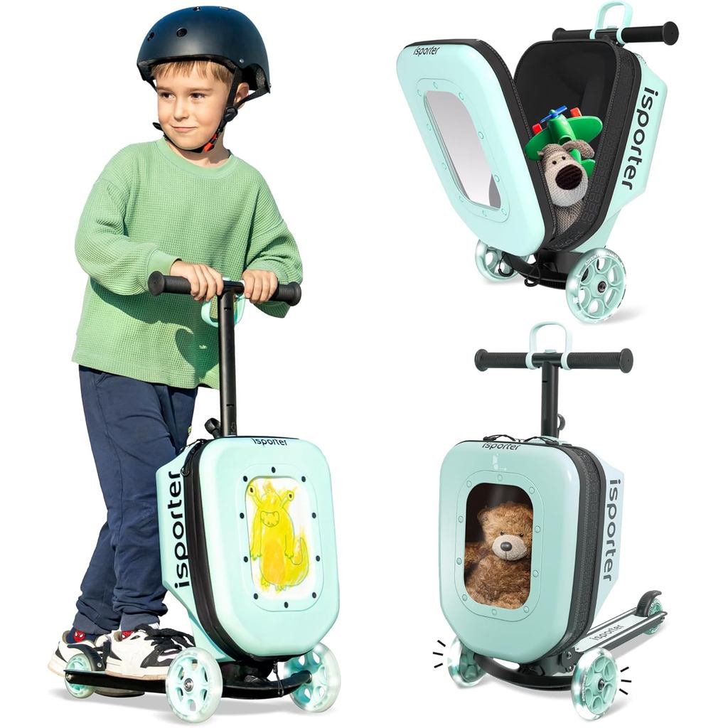 iSporter Luggage Scooter for Kids Ages 2-5 | Ride-On Suitcase Scooters