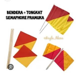 tongkat bendera semaphore pramuka lengkap