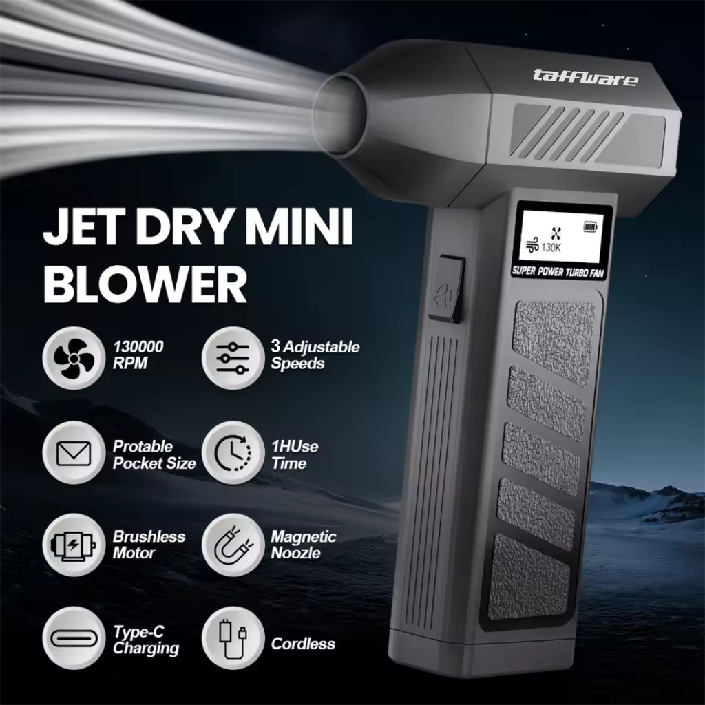 Taffware Mini Turbo Violent Air Blower Cordless Jet Portable 130000RPM - P30