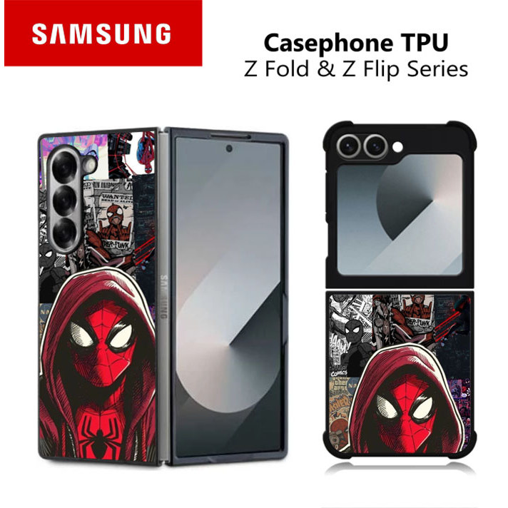 Casing Case TPU Samsung Z Fold & Z Flip 7 6 5 4 188 Spider RK283 Hybrid Cover Rubber Glossy