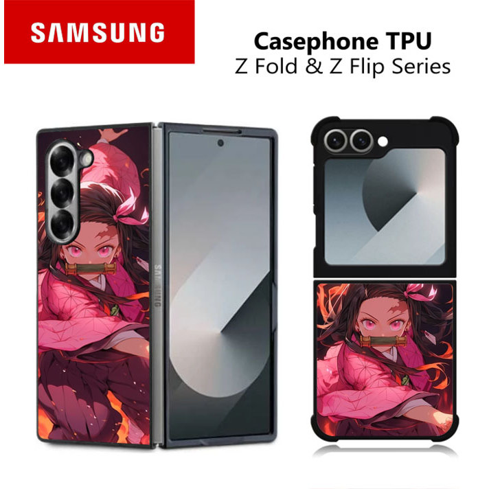 Casing Case TPU Samsung Z Fold & Z Flip 7 6 5 4 238 Demon Slayer RK333 Hybrid Cover Rubber Glossy