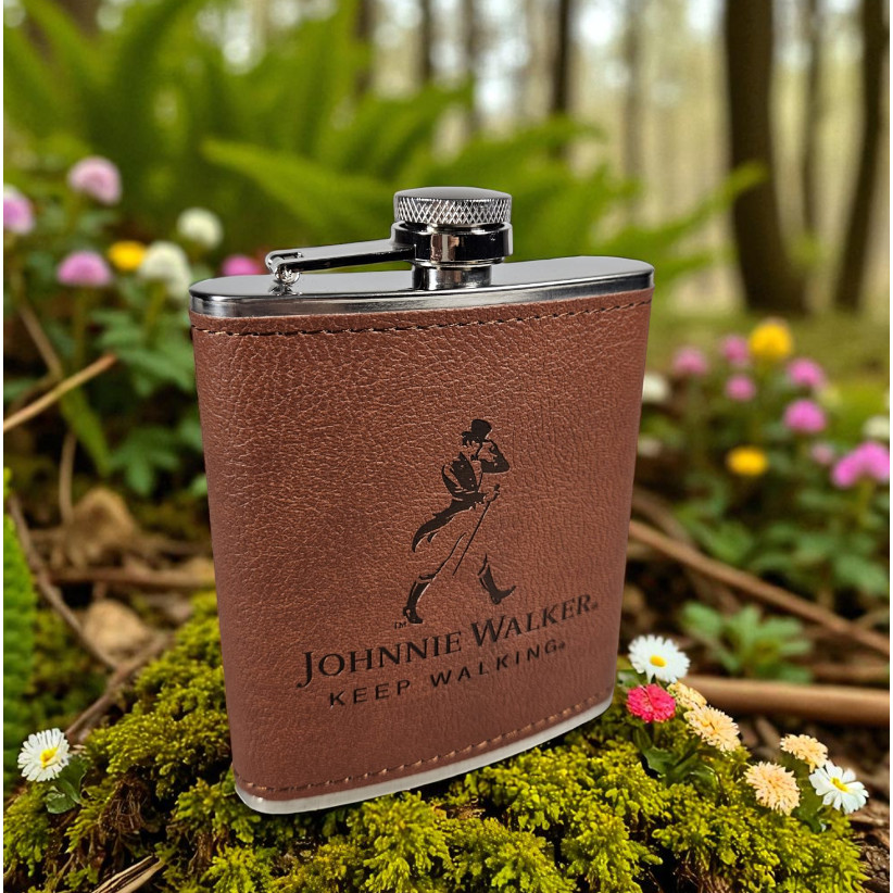 Botol Minum Hip Flask Mini Retro Leather 7oz Whiskey Saku 207ml Sloki Corong Set Vintage Alkohol