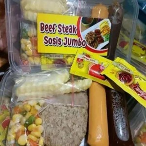 steak beef plus sosis jumbo