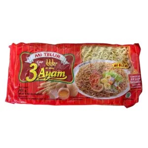 Mie Telur cap 3 Ayam (bulat) 200g