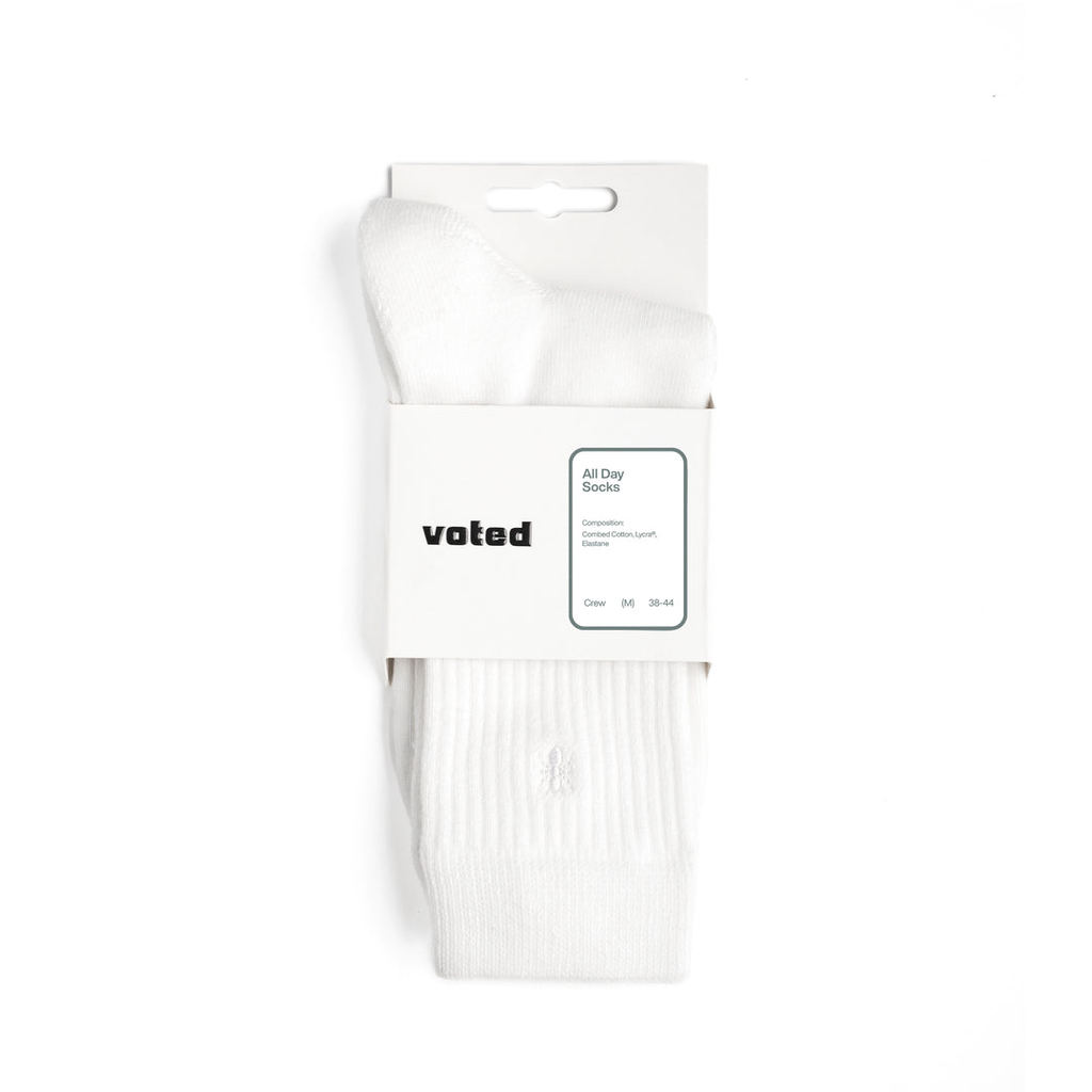 Voted Essential Crew FW25 White Socks
