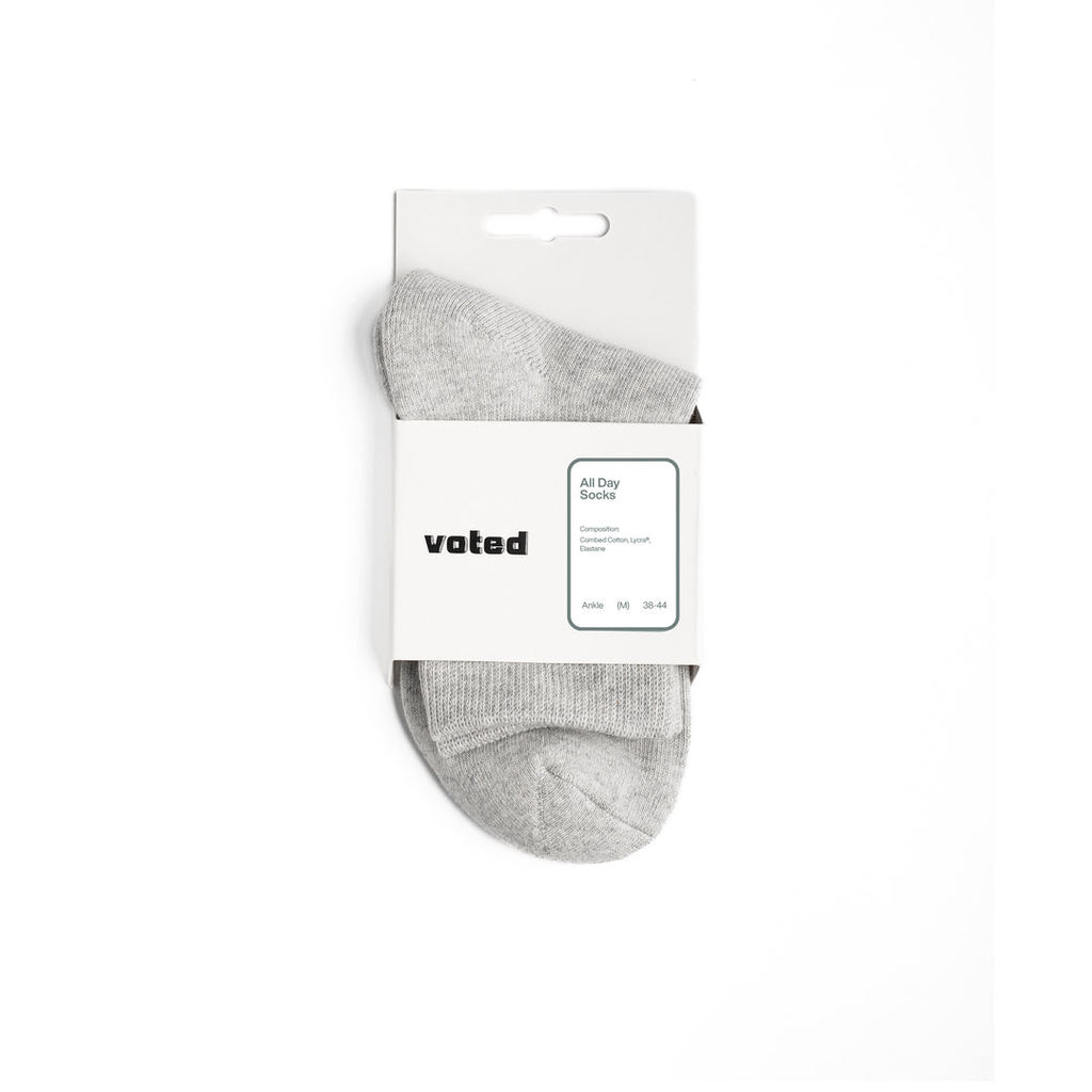Voted Essential Ankle FW25 Grey Socks