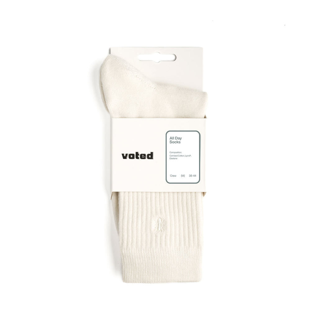 Voted Essential Crew FW25 Ivory Socks