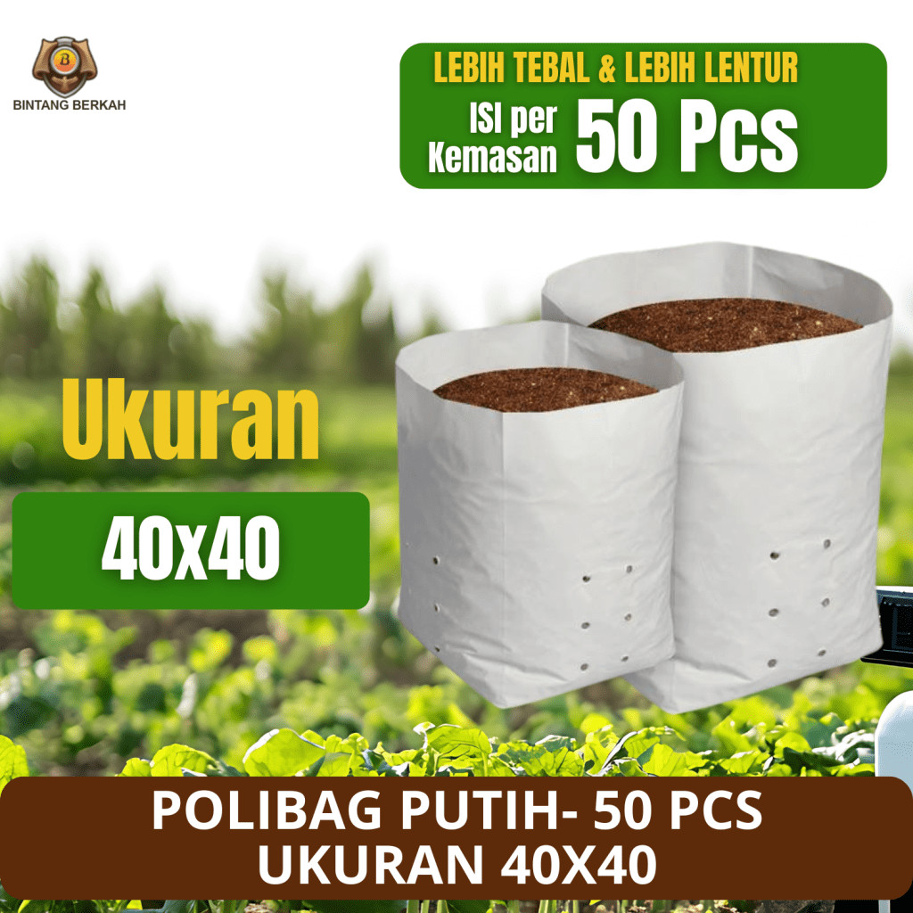 Polybag Polibag Putih Ukuran 40x40 Satu Pack Isi 50 Lembar