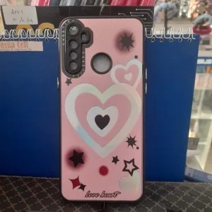 silikon hp - REALME 5 / REALME C3 - hybrid case love heart rainbow