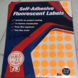 Label Stiker Bulat Warna Orange Kode 115