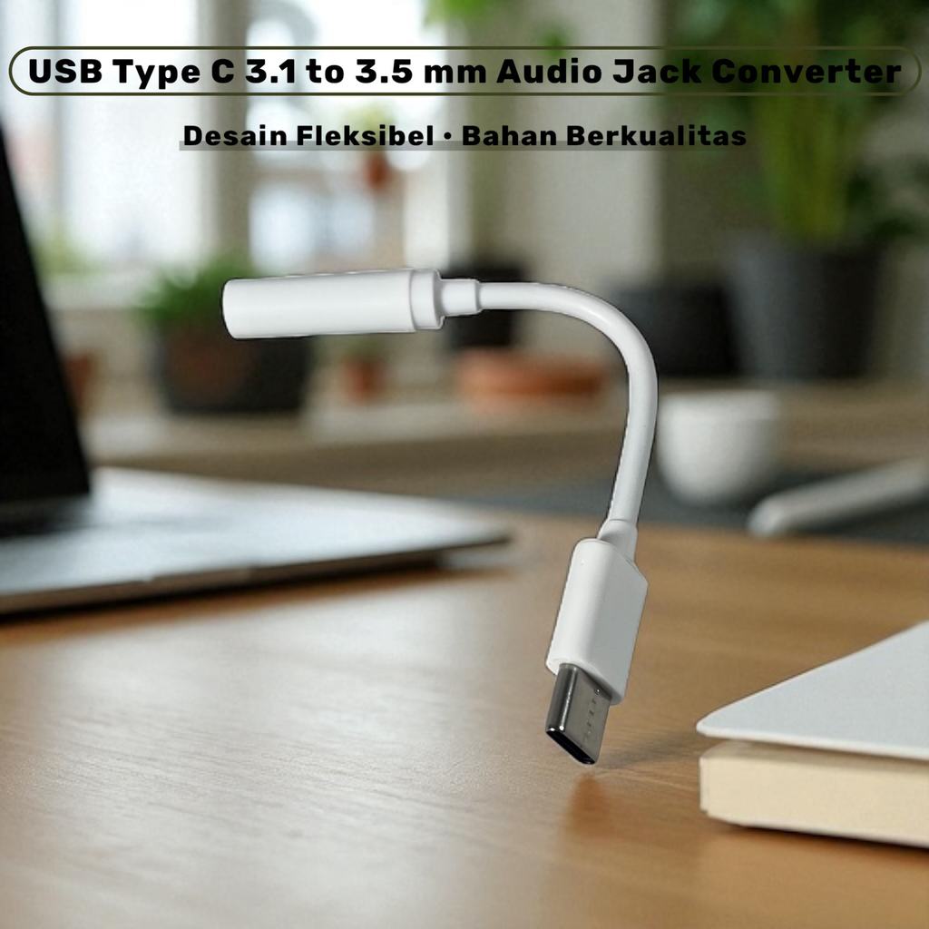 TitanGearID USB Type C 3.1 to 3.5mm Audio Jack Converter 10.5cm - L41 kualitas terbaik