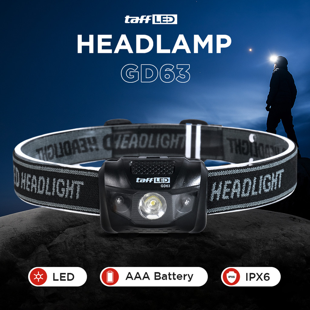 Headlamp LED Multifungsi Outdoor Camping Hiking Baterai Tahan Lama Super Bright 3W