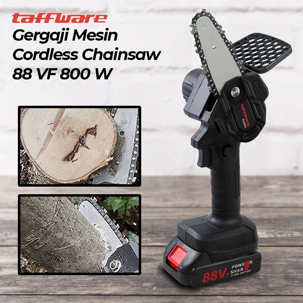 Gergaji Kayu Mesin Baterai Mini Chainsaw Portable Cordless 4 Inch 800W Pemotong Kayu