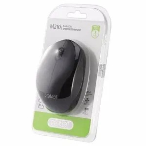 Mouse Wireless Robot M210 USB Mouse-Hitam