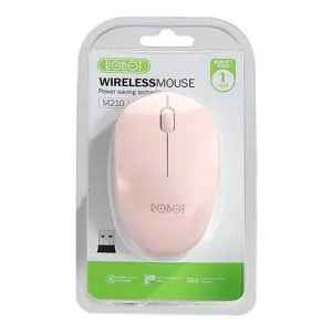 Mouse Wireless Robot M210 USB Mouse-Pink
