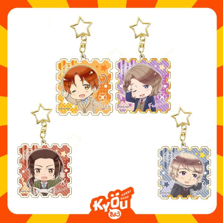 Italy - Japan - America - England - France - Russia - China Acrylic Keychain - Hetalia World Stars