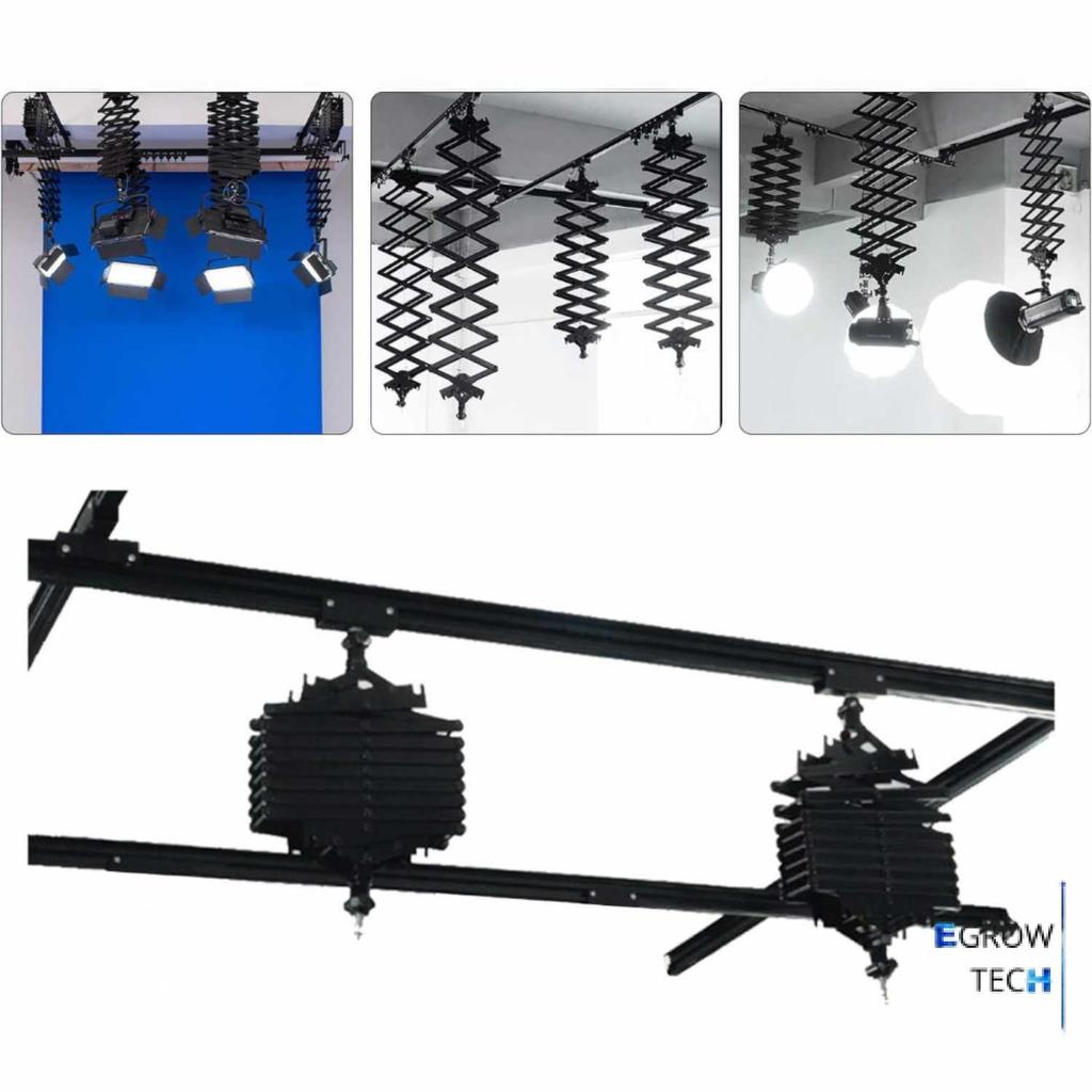 EGROW YIXI Rel Gantung Lampu Studio Fotografi Skytrack 4 Rel 4 Pantograf 3M - 443M