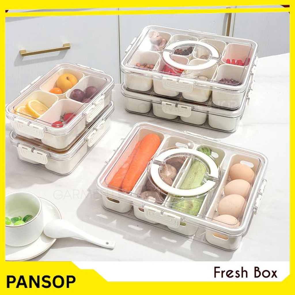 1 SET FOOD CONTAINER REFRIGERATOR FRESH BOX WADAH BAHAN MAKANAN KULKAS PIKNIK LARGE CAPACITY FOOD ST
