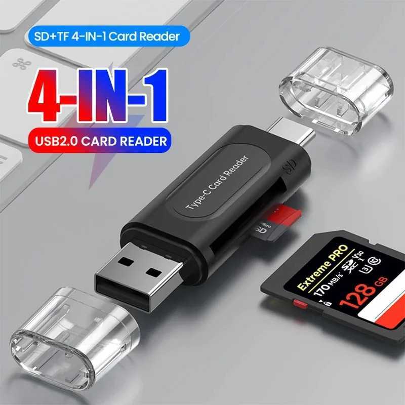 Pembaca Kartu 4in1 USB 2.0 USB Tipe C OTG Kartu SD MicroSD Card Reader 4in1 USB 2.0 USB Type C OTG S
