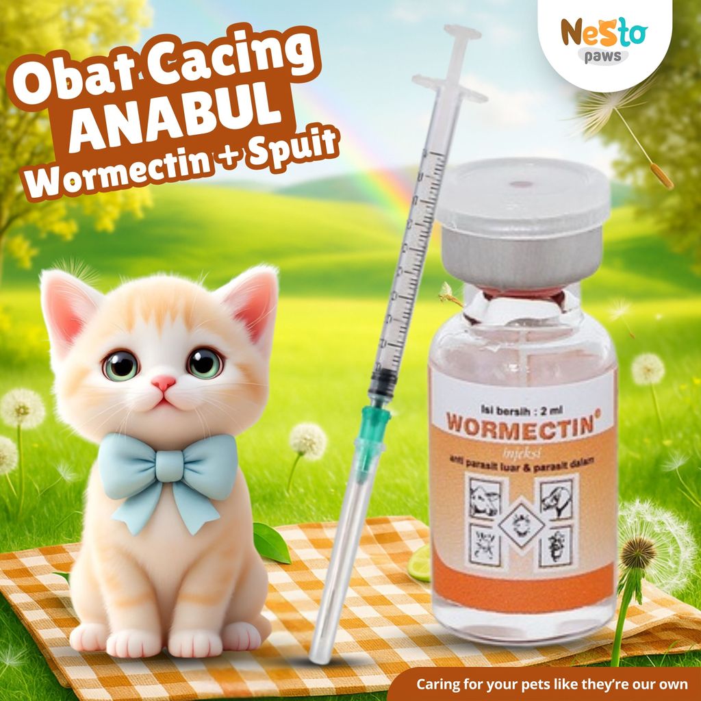 Wormectin Obat Cacing Kucing Anti Parasit Nestopaws