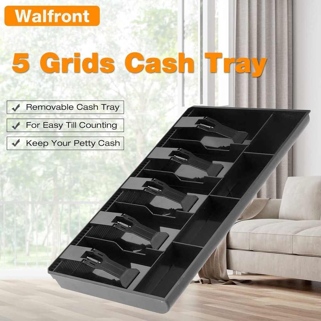 DZL Laci Uang Kasir 5 Sekat Plastik Coin Cash Drawer Tray